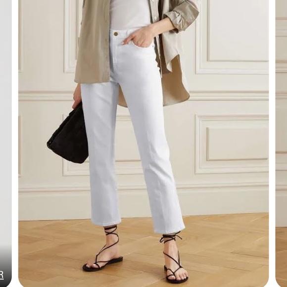 FRAME le High Straight Cropped White Jeans - Picture 1 of 7